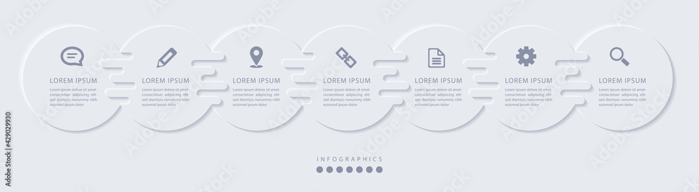 Wall mural vector elegant simple refined style infographic design ui template labels and icons