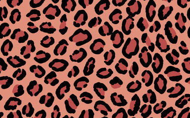Abstract modern leopard seamless pattern. Animals trendy background. Beige and black decorative vector stock illustration for print, card, postcard, fabric, textile. Modern ornament of stylized skin