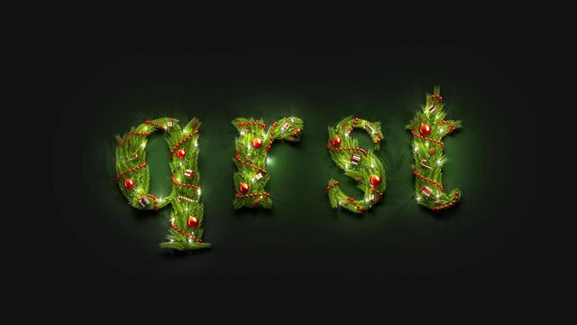 Decorative q r s t lowercase christmas font mockup darkness
