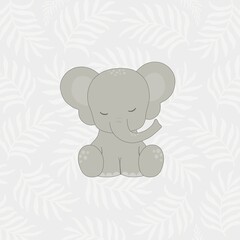 Decorative pattern with cute elephant