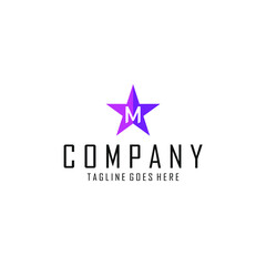 letter M logo inside pink and purple star symbol
