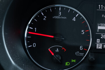 car dashboard close up