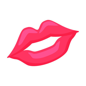 Kiss Mark Emoji Icon Illustration. Kissing Lips Vector Symbol Emoticon Design Doodle Vector.