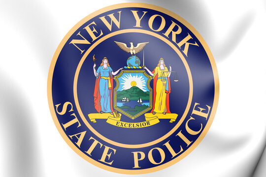 3D Seal Of New York State Police, USA. 3D Illustration.