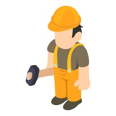 Builder icon. Isometric illustration of builder vector icon for web