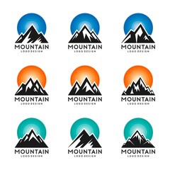 Mountain & Sky Logo Template Vector Set