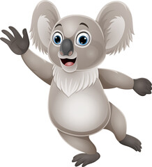 Cartoon funny koala waving hand © tigatelu