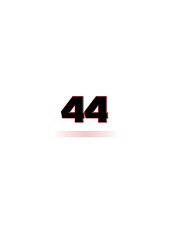 Abstract Racing style special design 44 number on white background. cool