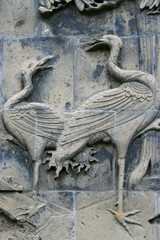 bas-relief at the chang family mansion in pingyao in china 