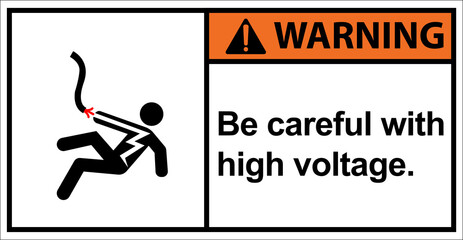 Beware of high voltage shock.,Warning Sign