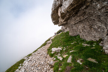 Trekking on Monte Amaro in the Majella National Park, the second highest peak of the Apennines....