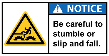 Beware of falling around the driving gear.,Notice sign
