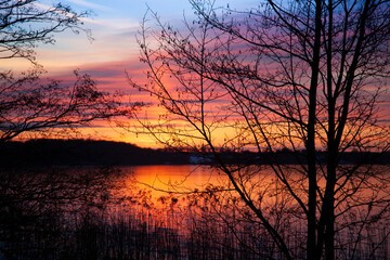 View on a  beautiful lake in denmark scandinavia