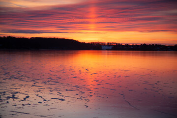 Obraz premium View on a beautiful lake in denmark scandinavia