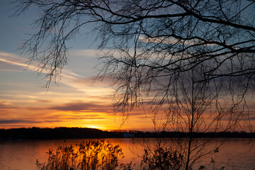 Fototapeta na wymiar View on a beautiful lake in denmark scandinavia