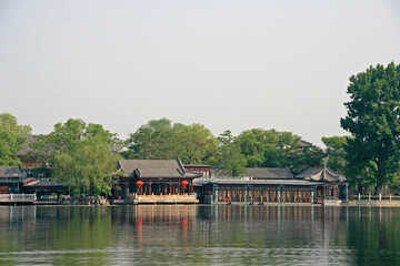 lake at beihai park in beijing in china 