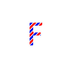 text letter F for design color red and blue flag of France. Creative typography. greeting card, editable vector. Tourism and travel.