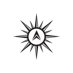 Compass icon logo design template