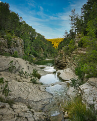natural pools in the Charcos de Quesa, in Valencia, located in the Valencian Community, Spain