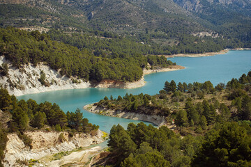 Fototapeta na wymiar view of the riverbed in the Guadalest reservoir, located in the province of Alicante, Spain
