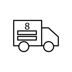 Truck delivery line icon. delivery symbol packaging for cargo business. Editable stroke. Design template vector