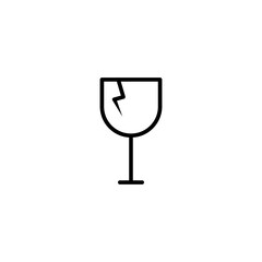 Crack, delivery, fragile, glass vector icon . Crack, delivery, fragile, glass vector icon . Cargo Icon Vector Illustration. Editable stroke. Design template vector