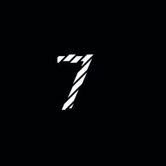 broken pieces forming number 7 seven