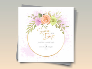 Set of wedding card design with beautiful roses