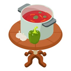 Vegetarian food icon. Isometric illustration of vegetarian food vector icon for web