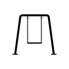 Swing icon. Black silhouette. Front view. Vector simple flat graphic illustration. The isolated object on a white background. Isolate.