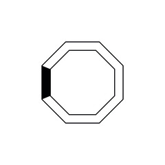  octagon frame with black lines
