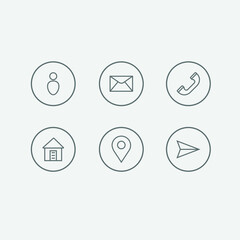 Personal icon, Business card icons and contact icons