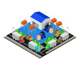 Isometric warehouse