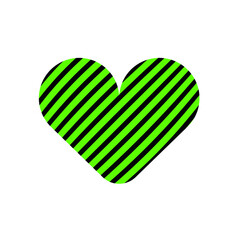 green and black heart shaped lines, editable vector