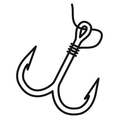 Fishing hook icons. Fishing hook symbol vector elements for infographic web.