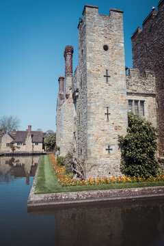 Hever Castle and tulips, Kent England