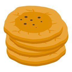 Pita bread stack icon. Isometric of Pita bread stack vector icon for web design isolated on white background