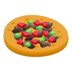 Pita bread arabic icon. Isometric of Pita bread arabic vector icon for web design isolated on white background