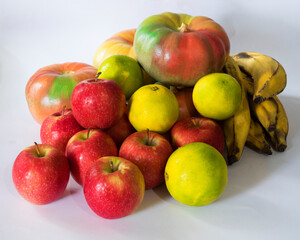 Colorfull Fruits and vegetable on white background.