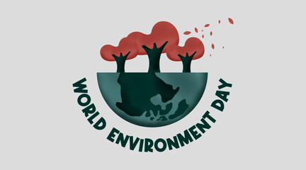 World Environment Day Background Illustration Vector. World Environment Day Web Banner and Online Flyer.