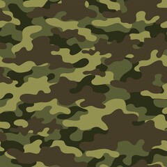green Camouflage military seamless vector pattern for clothing, fabric prints. modern.