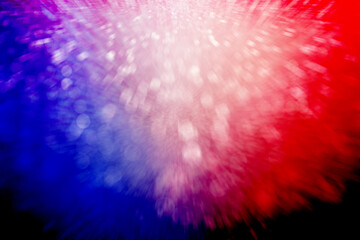 Patriotic red white and blue abstract fireworks party background