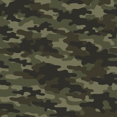 Fototapeta premium Camouflage military seamless vector pattern for clothing, fabric prints. green modern.