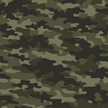 Camouflage military seamless vector pattern for clothing, fabric prints. green modern.