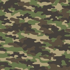 Fototapeta premium green army camouflage vector seamless print