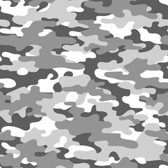 Texture grey  military camouflage repeat print. Seamless army pattern. Modern