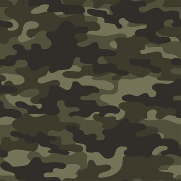 green Texture military camouflage repeat print. Seamless army pattern. Modern