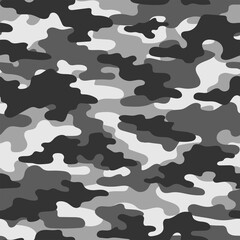 camouflage grey pattern military texture on textile. Repeat print. Fashionable background. Vector