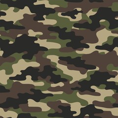 Fototapeta premium camouflage pattern military green texture on textile. Repeat print. Fashionable background. Vector