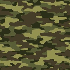 Fototapeta premium Camouflage green seamless pattern.Military camo.Print Vector